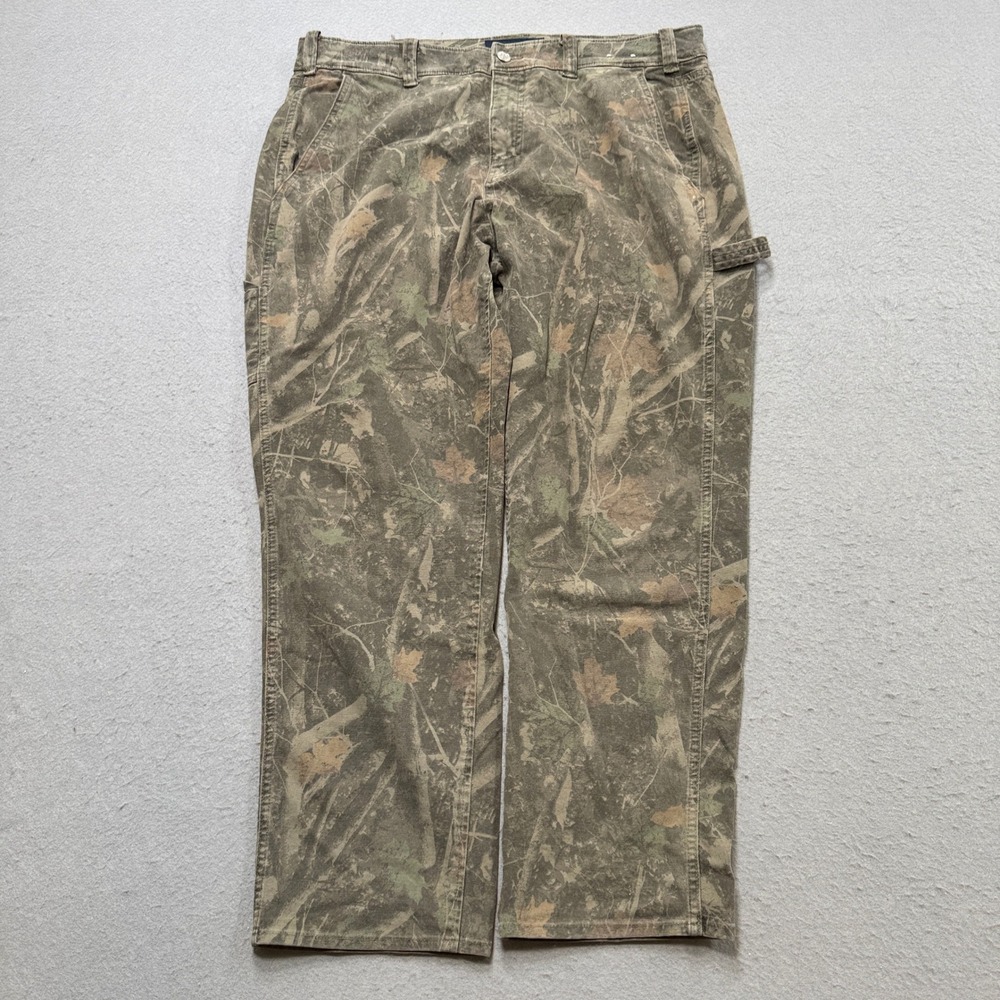 Abercrombie & Fitch Carpenter Pants Men's 36x30 Green Camo Loose Hunting Outdoor